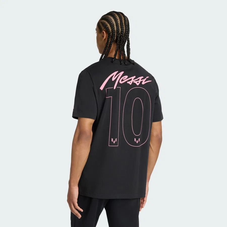 Футболка с длинным рукавом Messi Graphic Tee adidas, Черный — фото 2