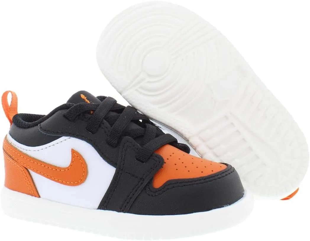 Детские кроссовки для мальчиков с принтом Jordan 1 Low Alt Nike, Black/Starfish/White/Sail — фото 4