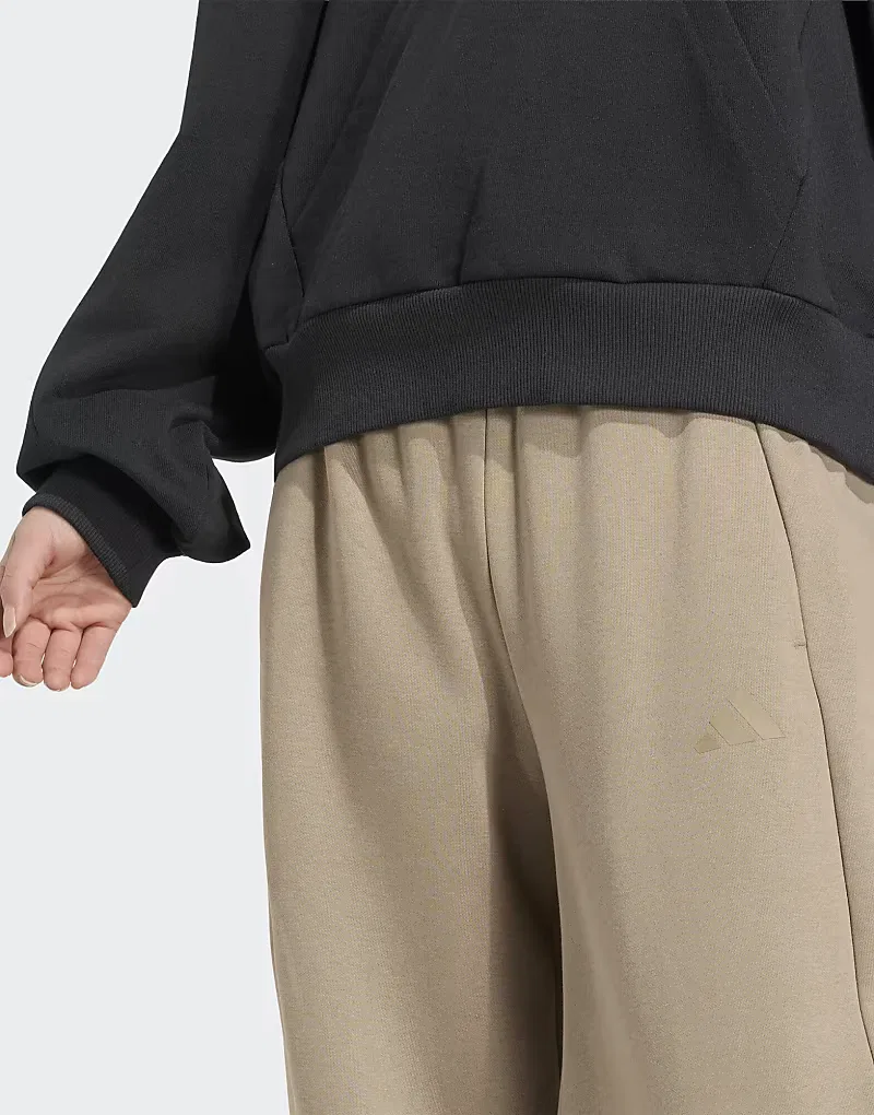 Брюки barrel из флиса Essentials contemporary Adidas Performance, хаки — фото 3