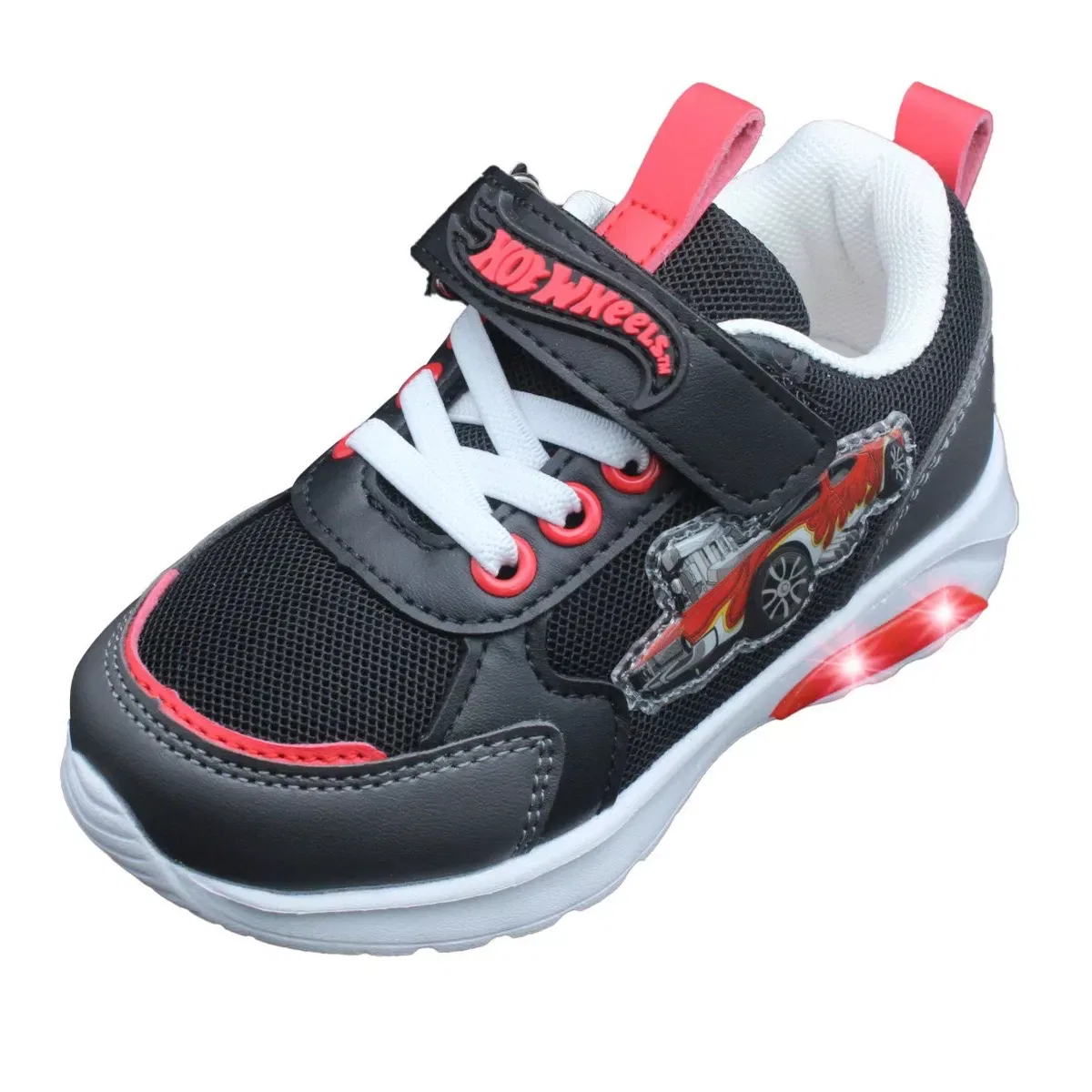 Детские кроссовки для мальчиков со светодиодной подсветкой Hot Wheels WOMENS FOOTWEAR, Black
