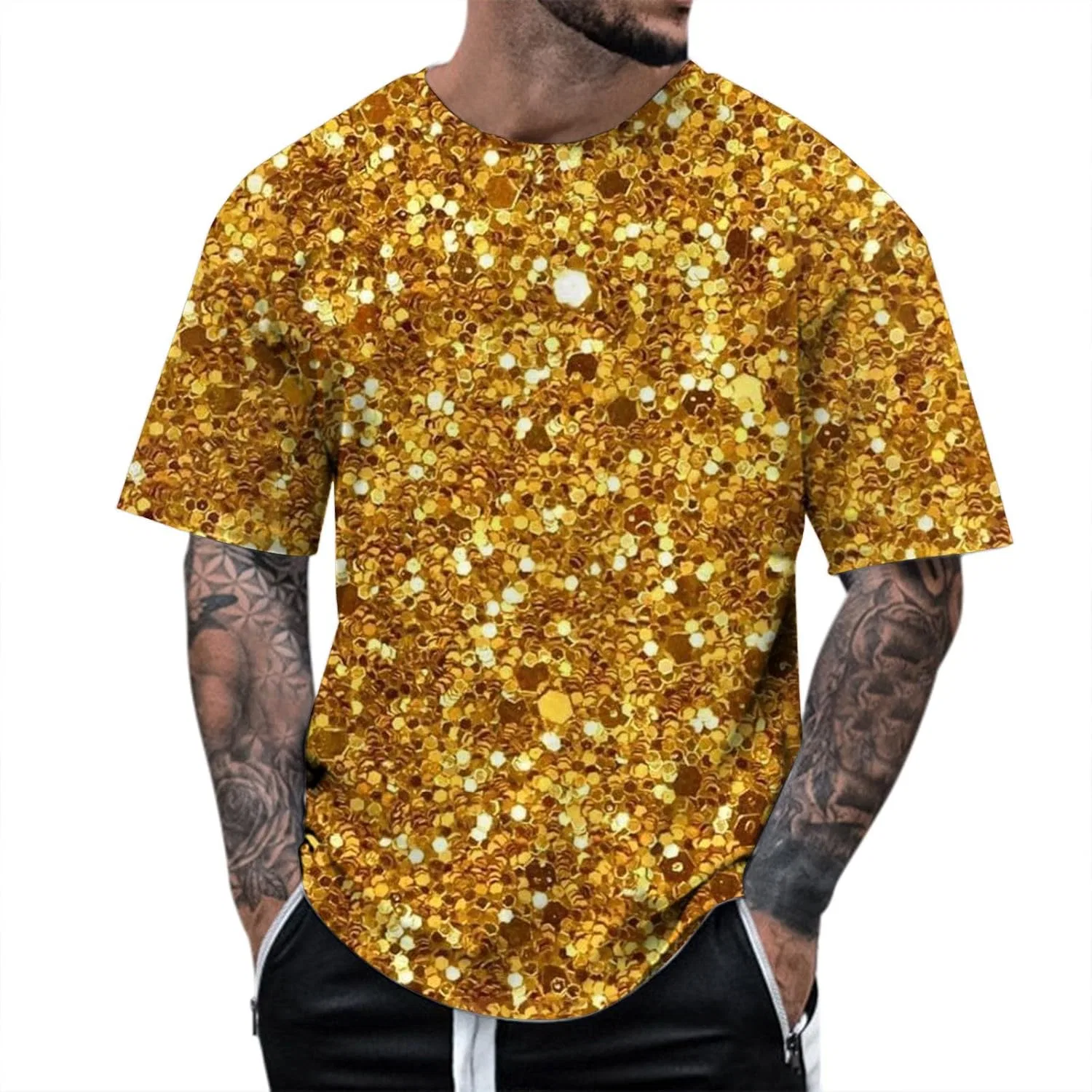 Мужская футболка с 3D-принтом Sequin Print, Yellow
