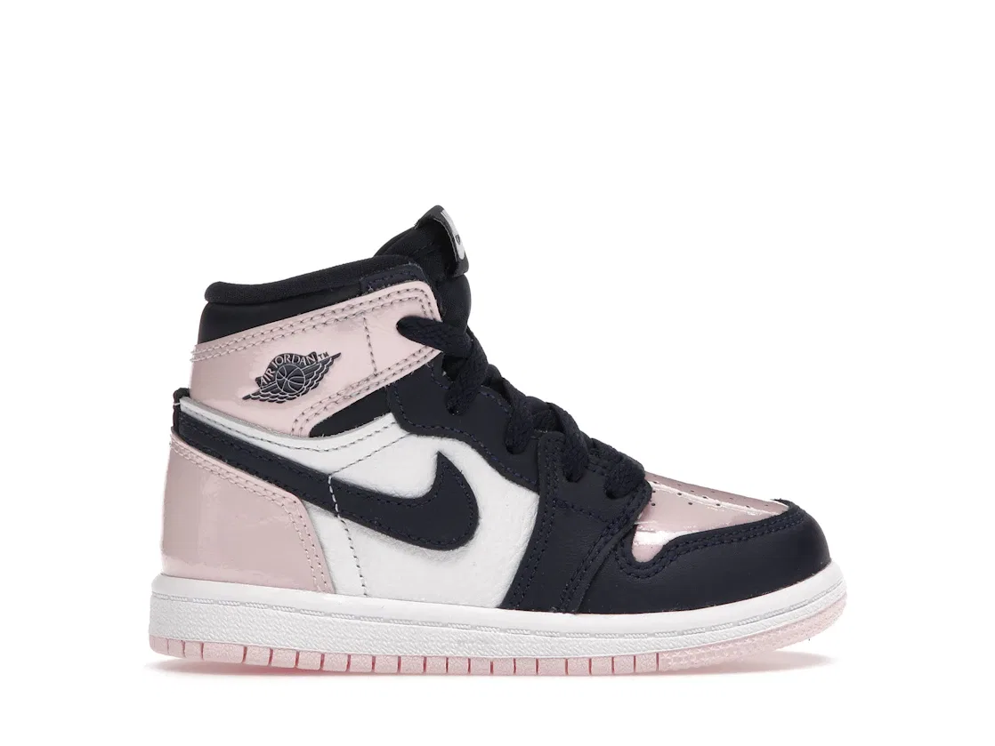 Детские кроссовки с высоким берцем Jordan 1 Retro High OG Atmosphere Jordan, Atmosphere/Obsidian-Laser Pink-White