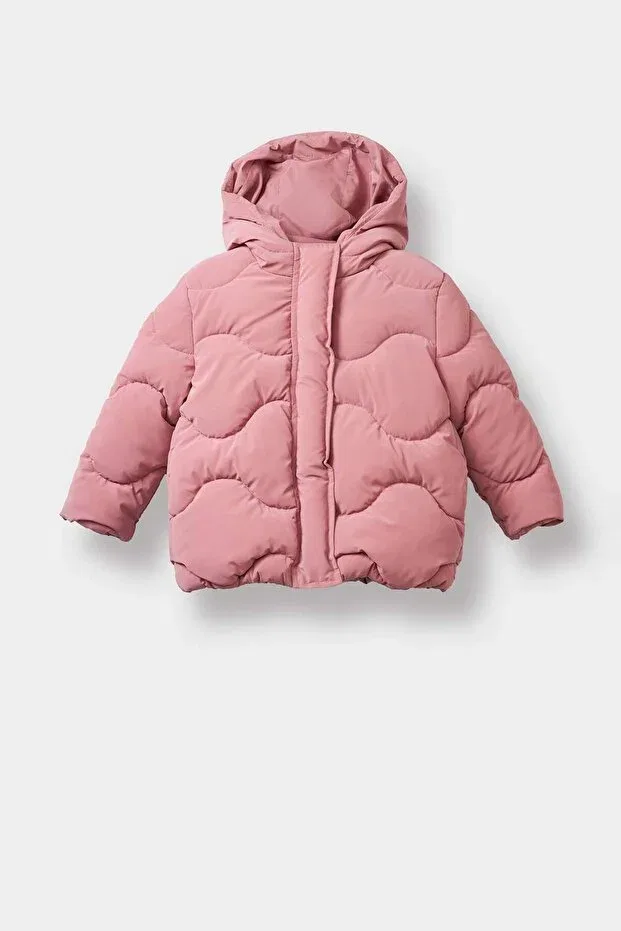 Детское пальто для девочек с капюшоном Defacto, Rose