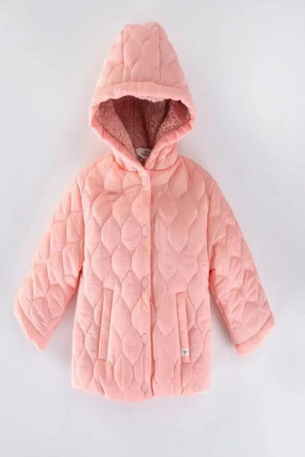 Детское зимнее пальто для девочек с капюшоном Dekubaby, Pink