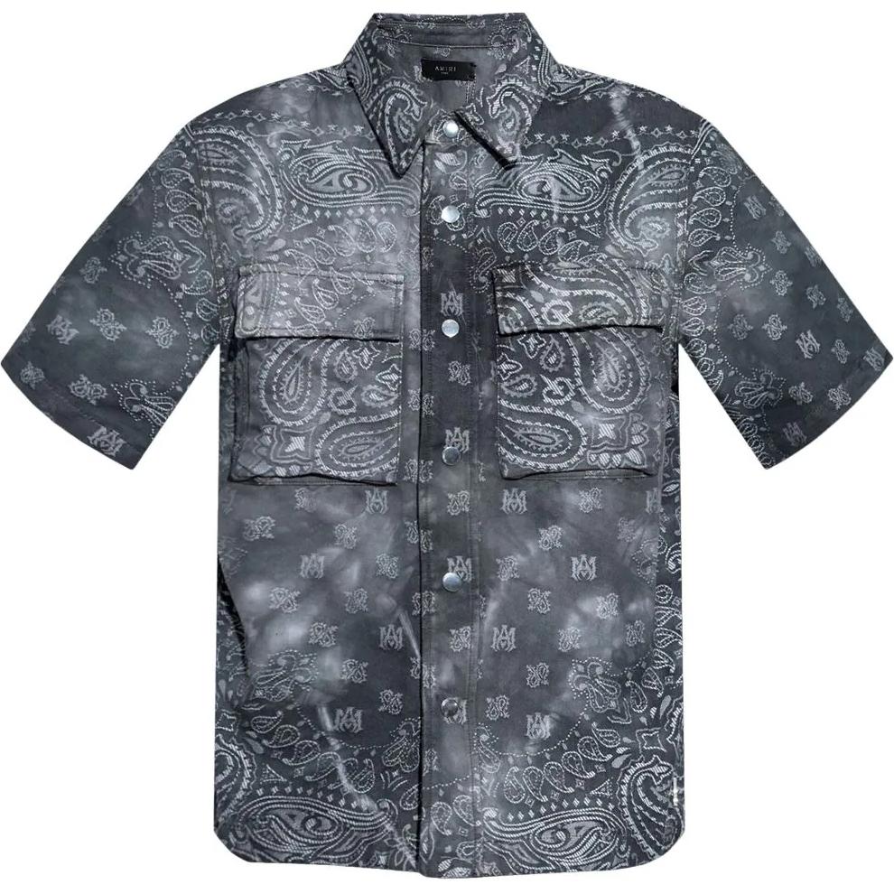 

Узорчатая рубашка с короткими рукавами AMIRI, черная
