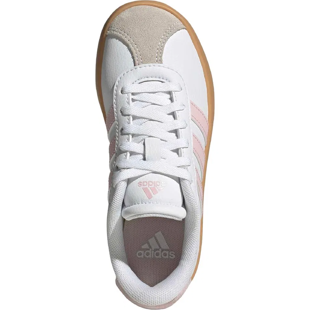 Детские кроссовки VL Court 3.0 Adidas, White/Pink/Tan — фото 4