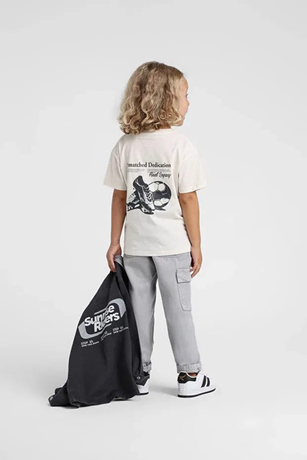 Детская футболка с принтом Football themed men's t-shirt Escabel, Ecru