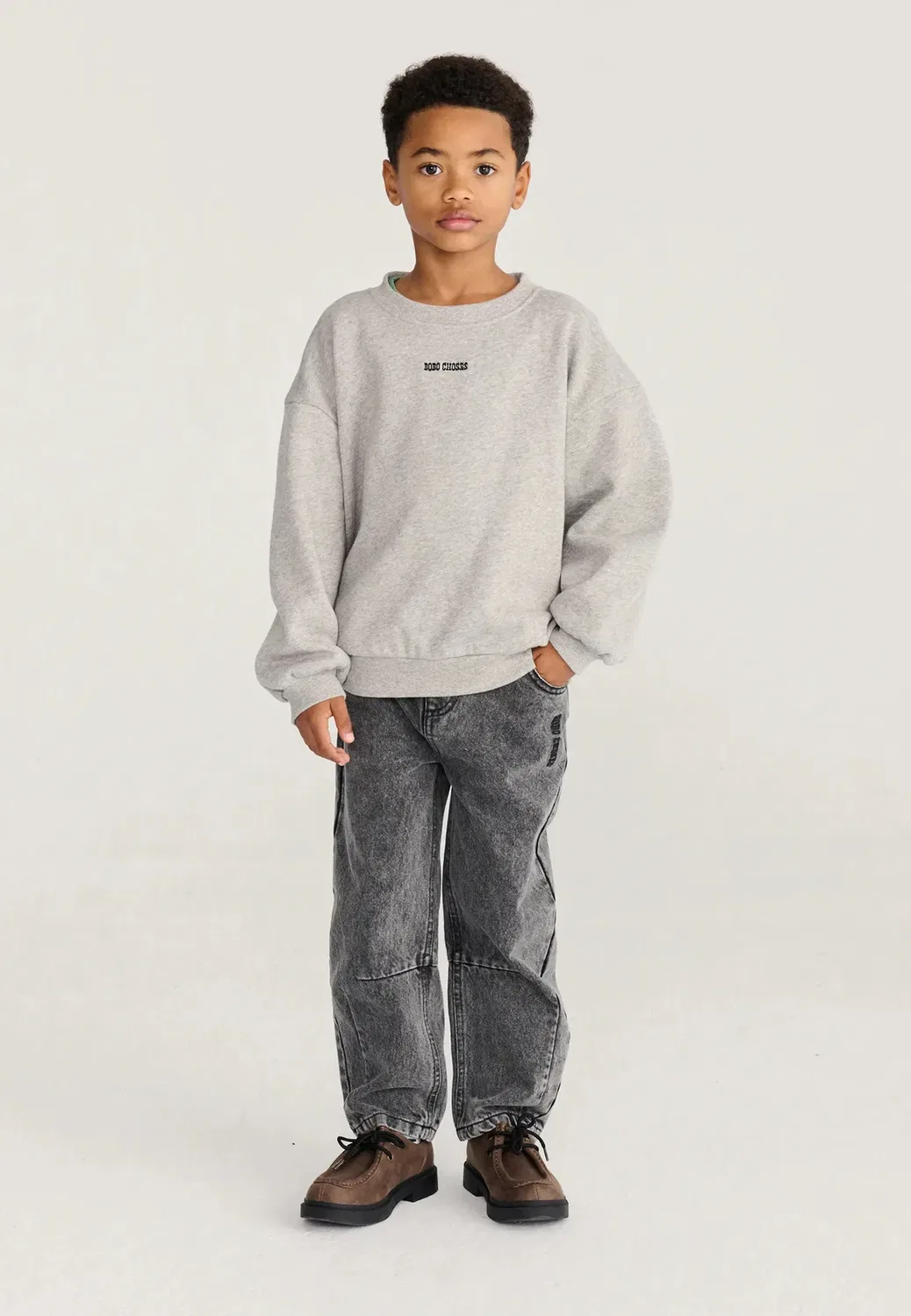 Толстовка унисекс с изображением дуэта грибных монстров Bobo Choses, Heather Grey