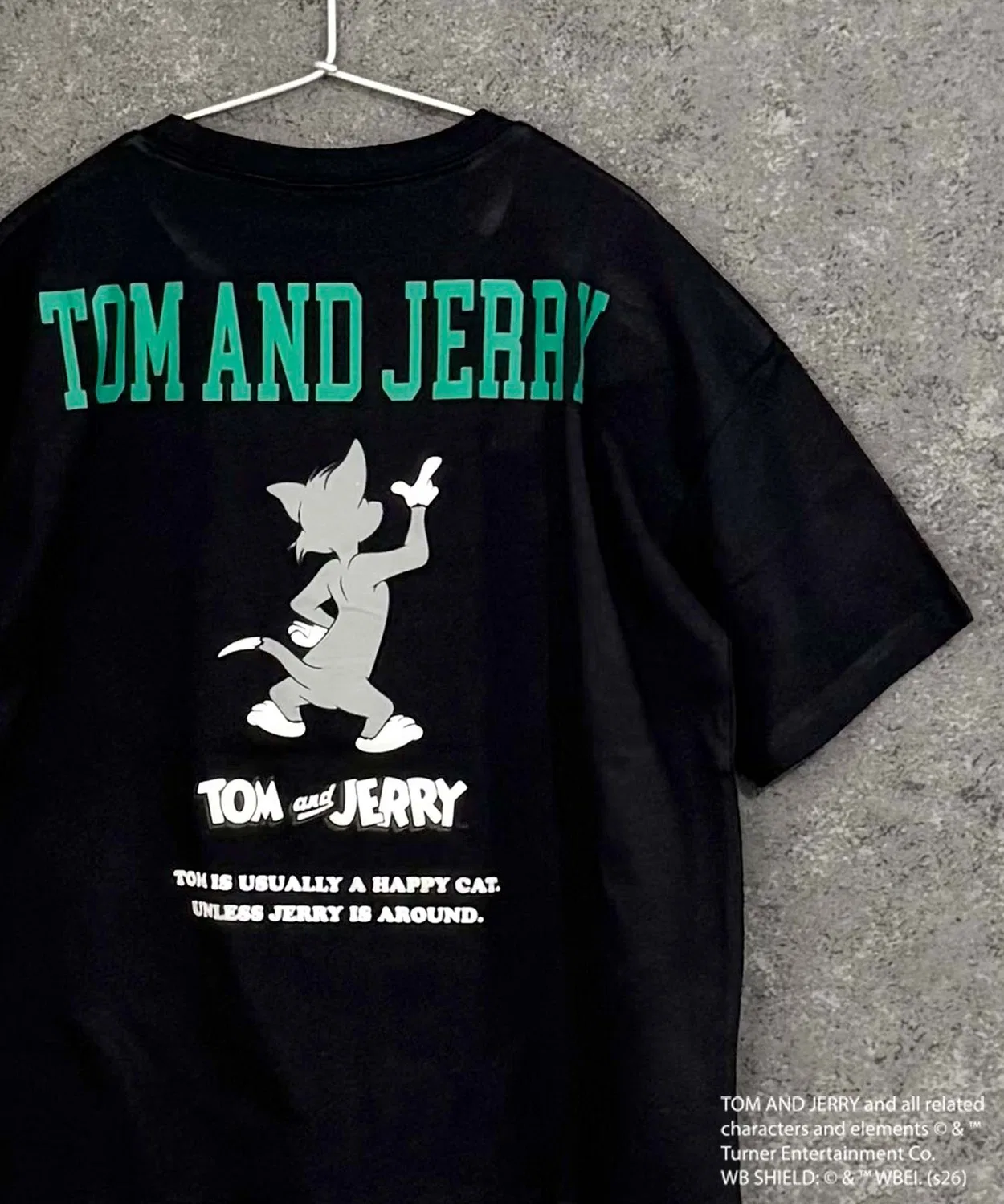 Детская футболка оверсайз с принтом TOM&JERRY, Черный