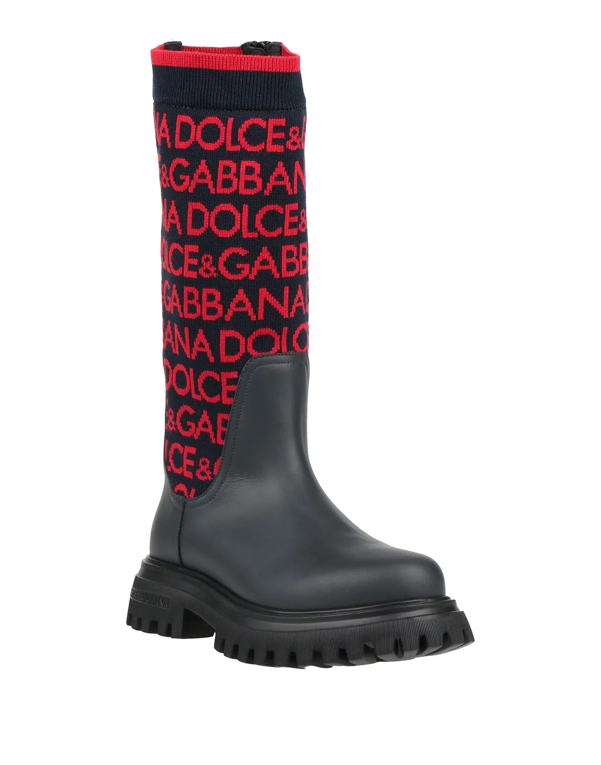 Детские ботинки для девочек с принтом Dolce&Gabbana, темно-синий — фото 2