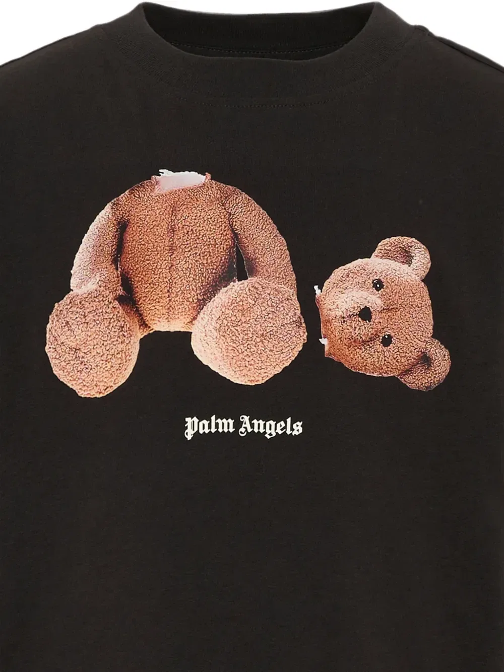Футболка с принтом медведя Palm Angels Kids, черный — фото 3