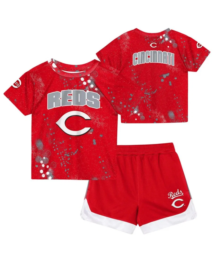 Комплект футболки и шорт с принтом Cincinnati Reds Pinch Hitter Outerstuff, Red
