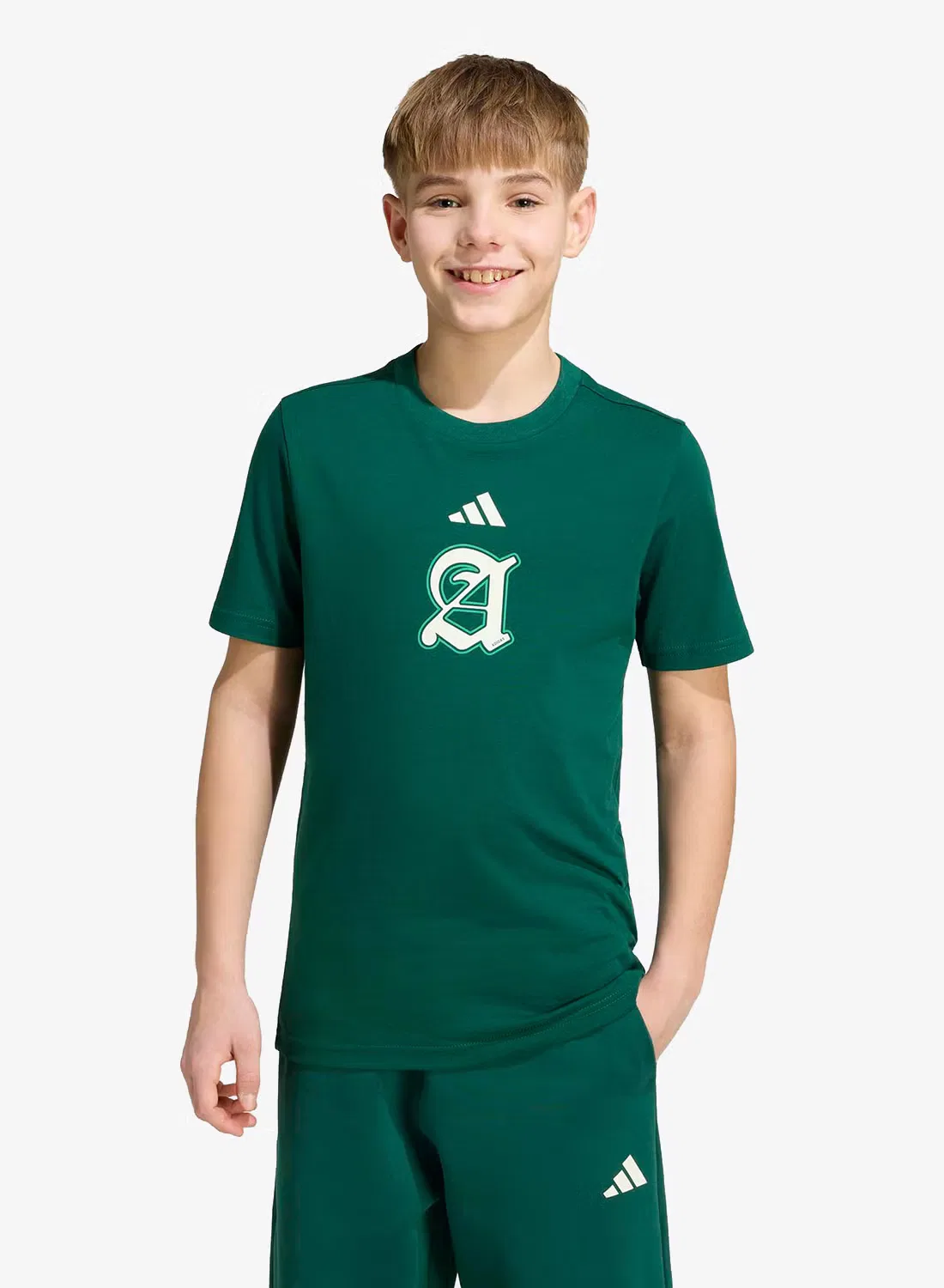 Футболка с принтом Youth Stadium Graphic Adidas, зеленый — фото 3
