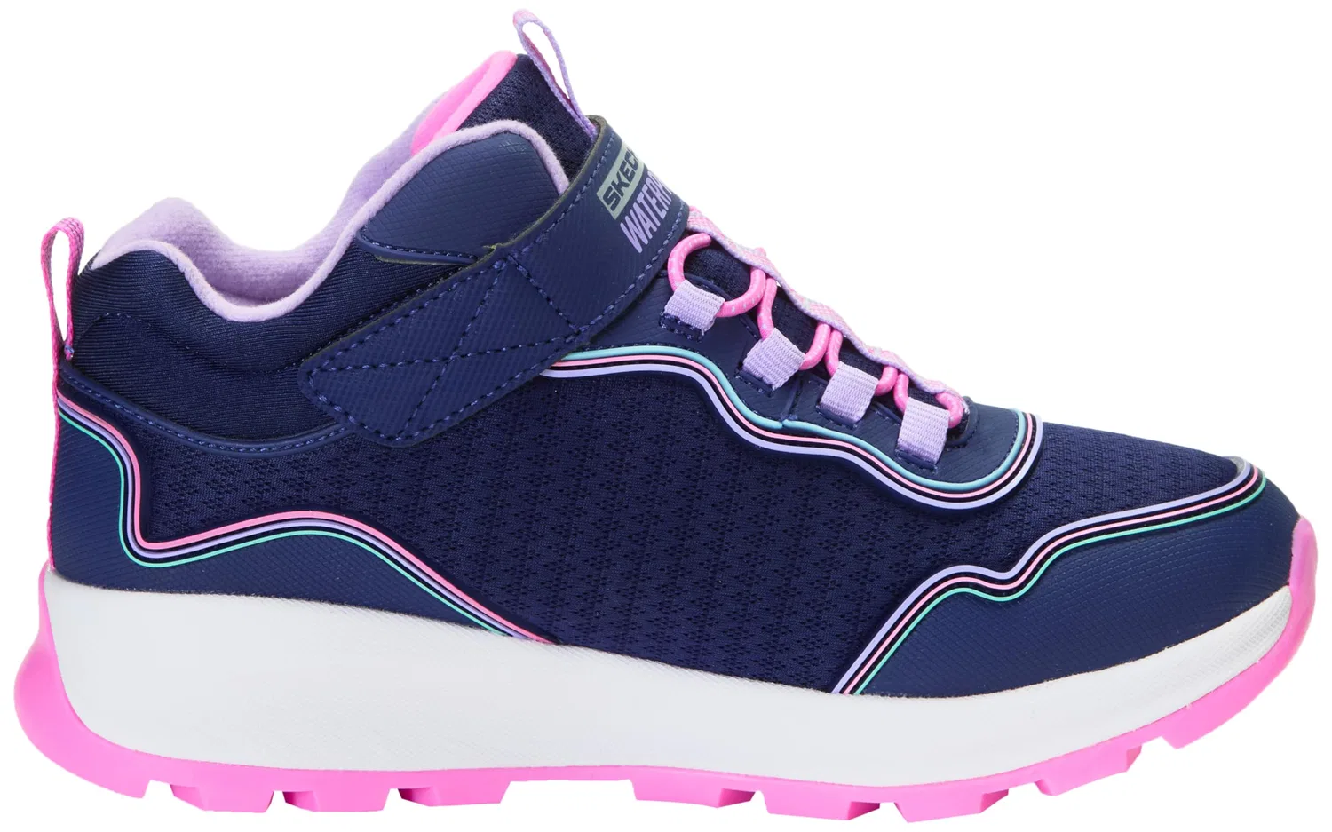 Детские ботинки для девочек водоотталкивающие Storm Blazer Streamline Coast Skechers, Navy Pu Multi Trim — фото 4