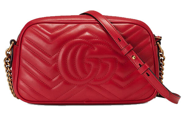Женская сумка Gucci GG Marmont Small, красная — фото 2