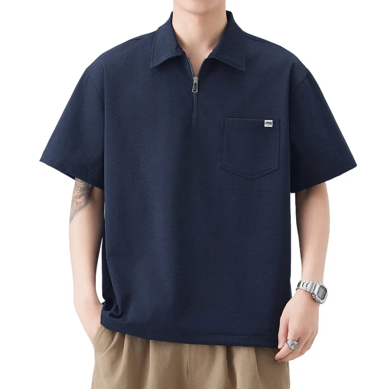 Детское поло с воротником и прямым кроем Jeep, Navy Blue