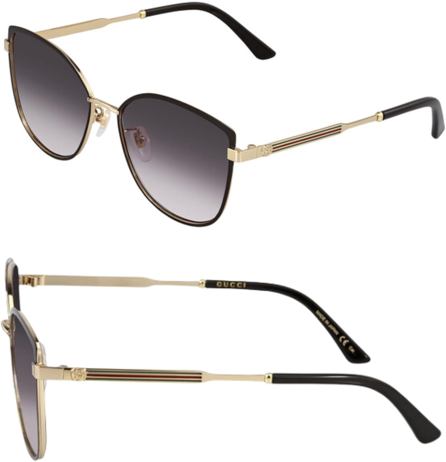 

Женские солнцезащитные очки Gucci GG0589SK GG в форме «кошачий глаз» с переплетающимися логотипами – в комплекте роскошный набор для очков – черная оправа с серыми линзами