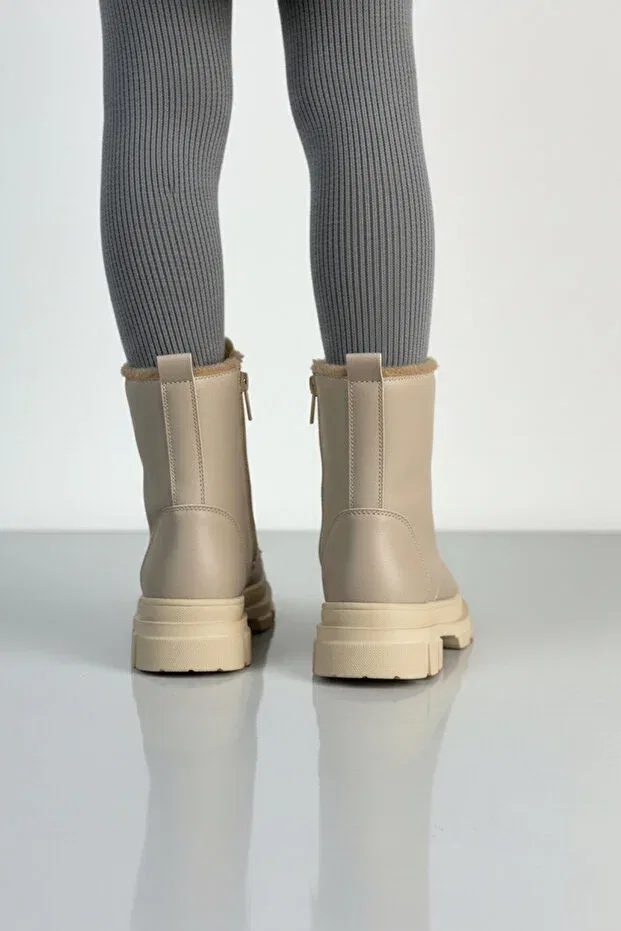 Детские ботинки для девочек с принтом Diggo Kids, Beige — фото 3