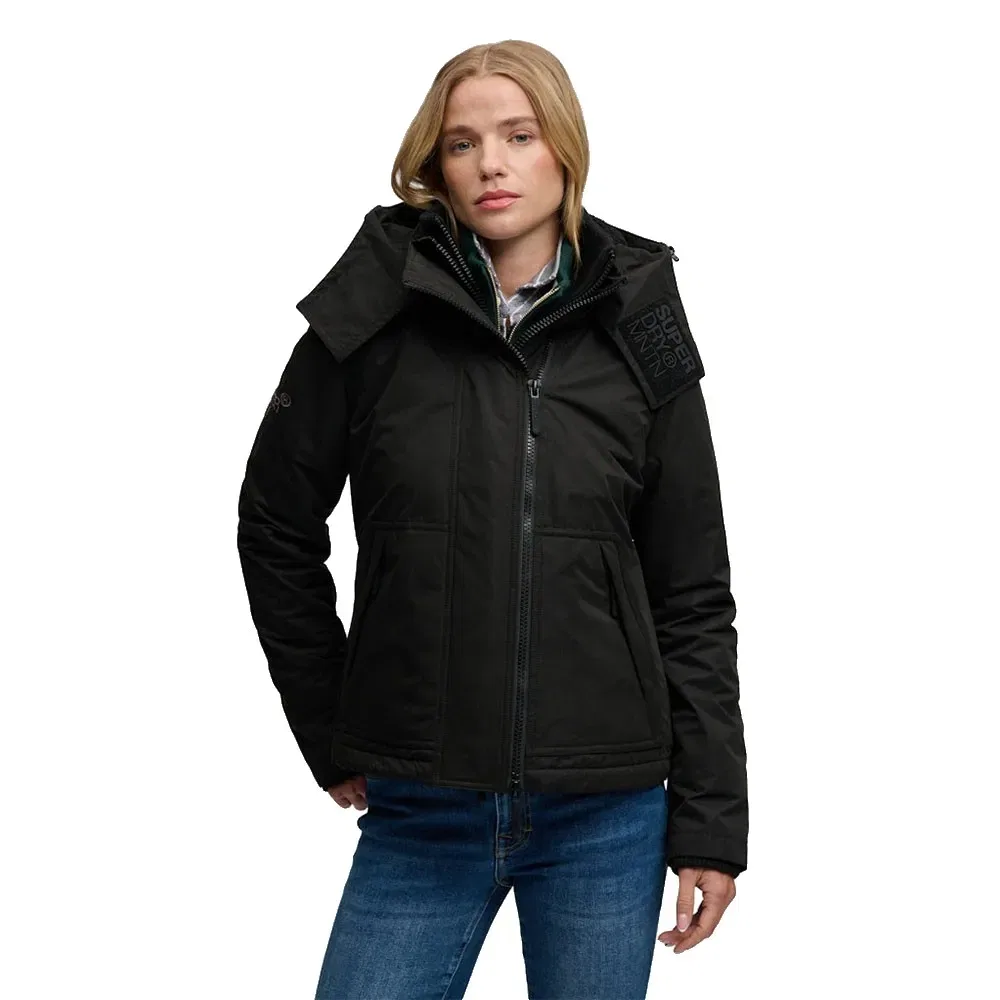 Женская куртка-ветровка с капюшоном Arctic MF Superdry, Black — фото 3
