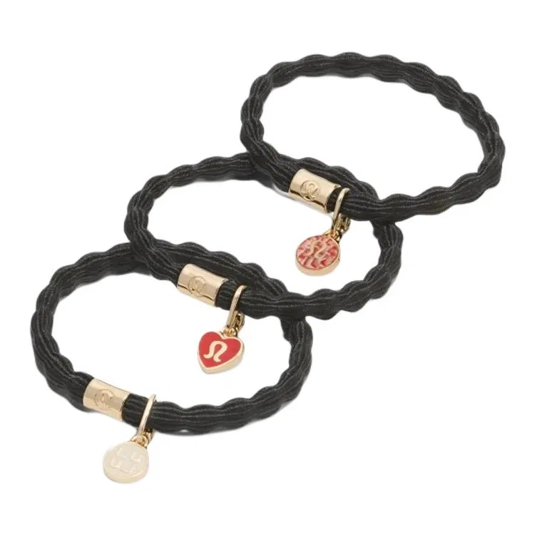 Резинка для волос из полиэстера, Lululemon, Black/Gold