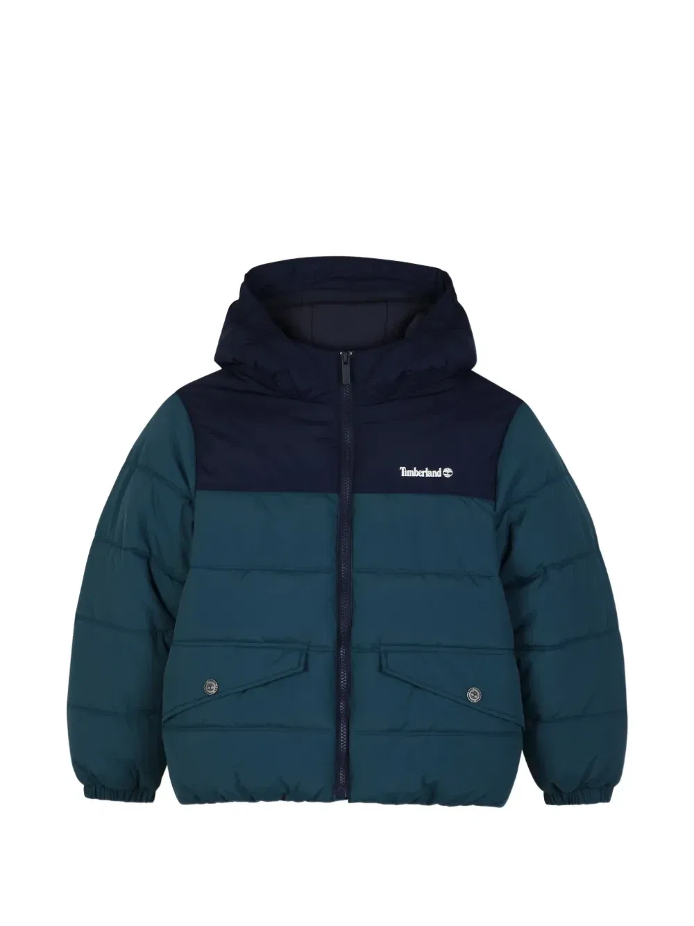 Пуховик с капюшоном Timberland Kids, зеленый