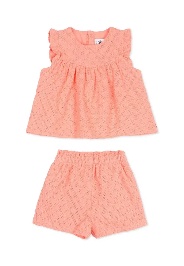 Комплект: топ и шорты, хлопок, Set, Petit Bateau, розовый