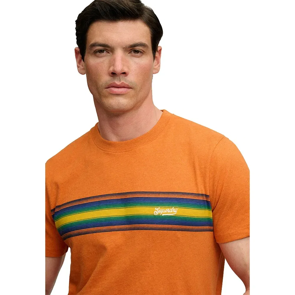 Мужская футболка с коротким рукавом Outdoor Stripe Logo Relaxed Superdry, Orange — фото 4