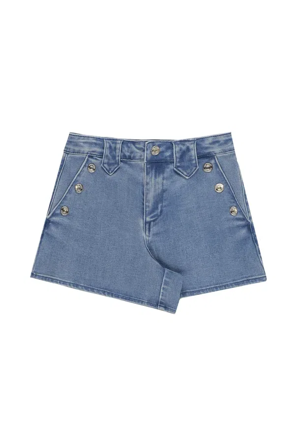 Шорты джинсовые с декоративными шипами Short in cotone Twinset, синий