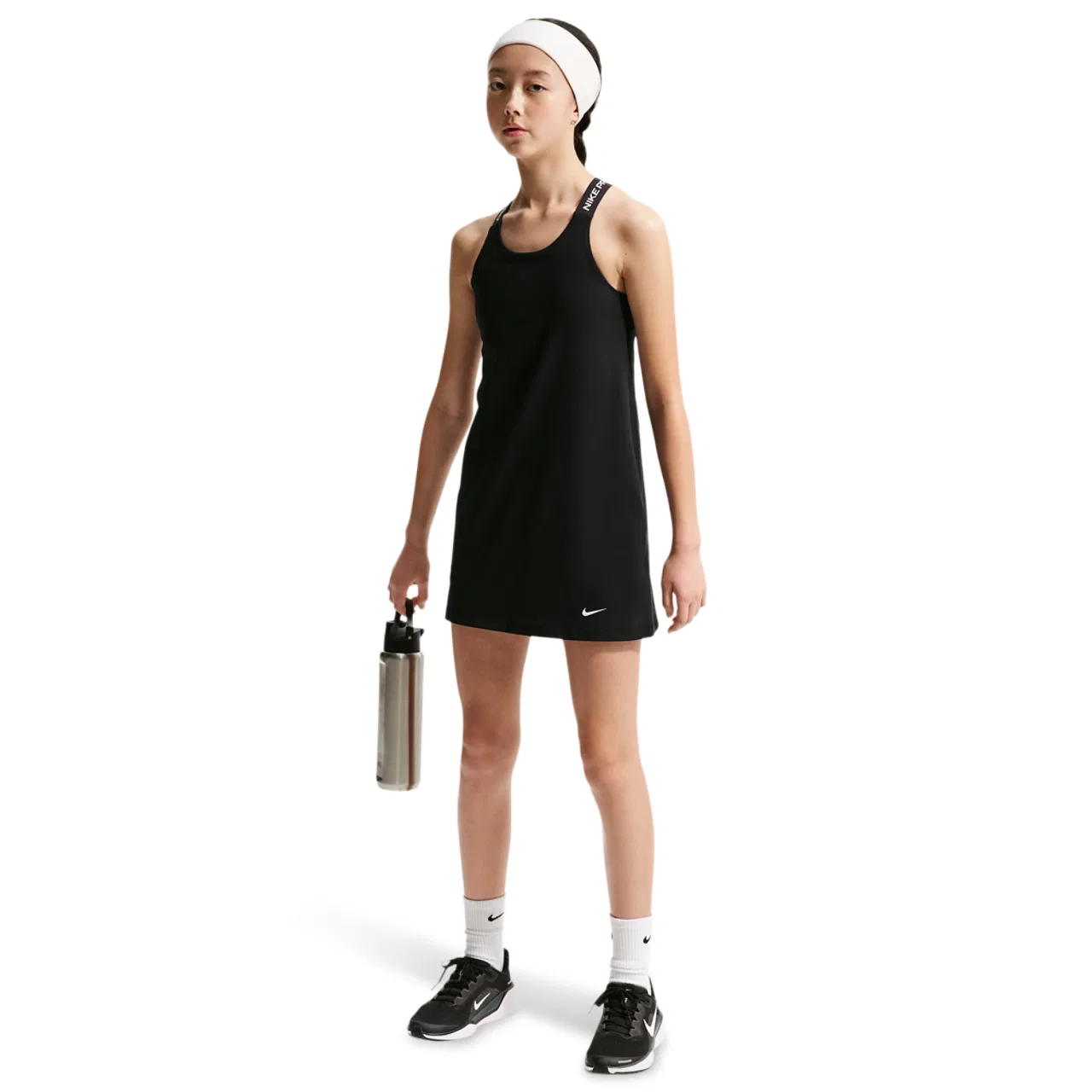 Детское платье Nike Pro Dri-FIT, черный/белый — фото 4