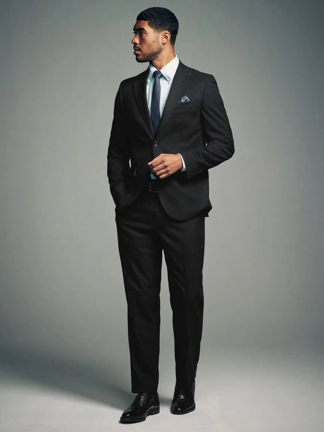 Пиджак костюмный slim fit фланелевый Next, черный — фото 2