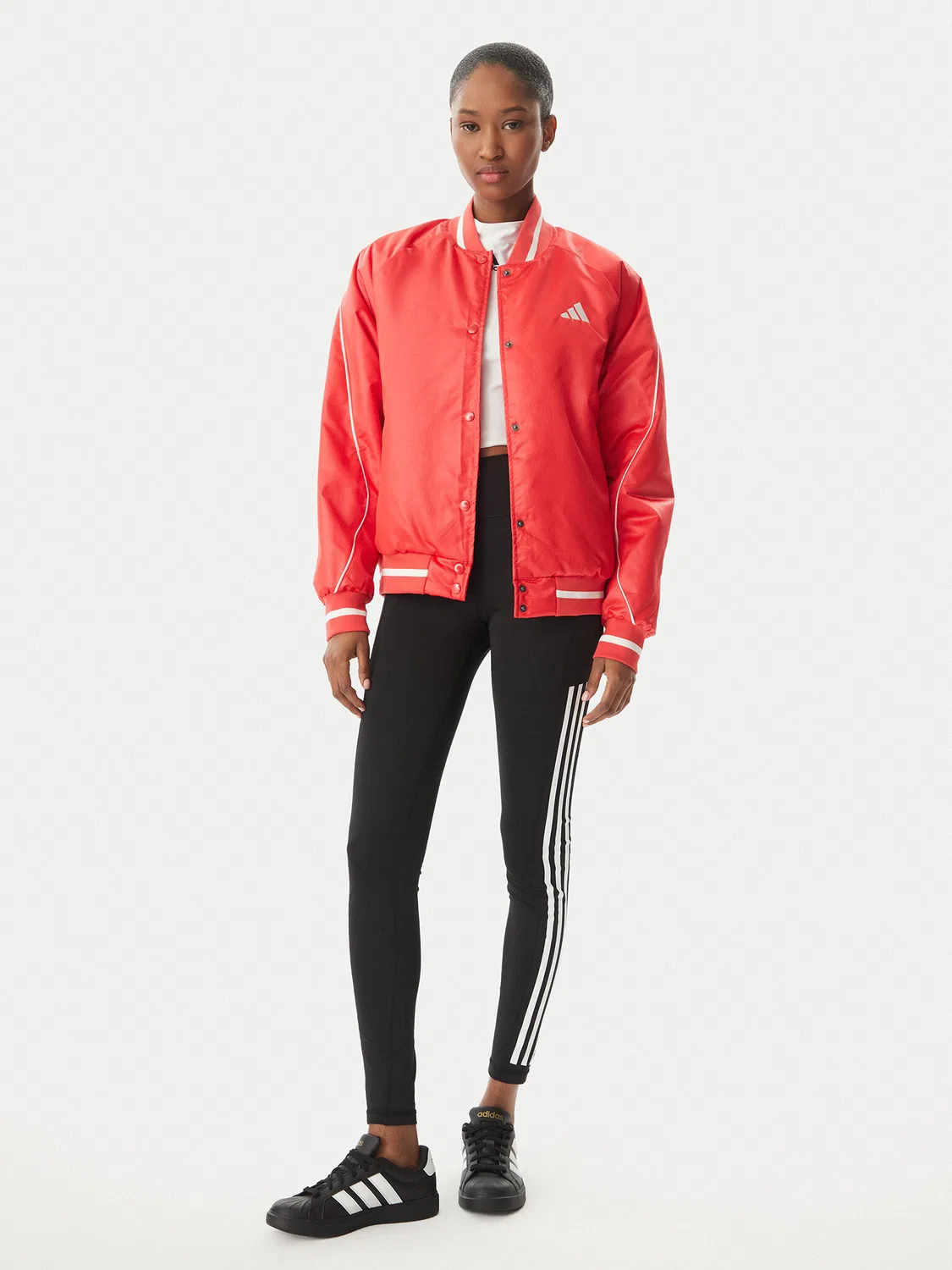 Женский бомбер свободного кроя Stadium Adidas, красный — фото 2