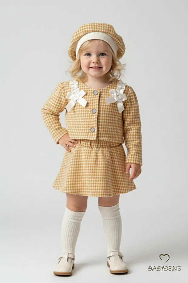 Детский комплект для девочек с принтом Lumberjack Fabric Spring Set Babyden'S, Yellow