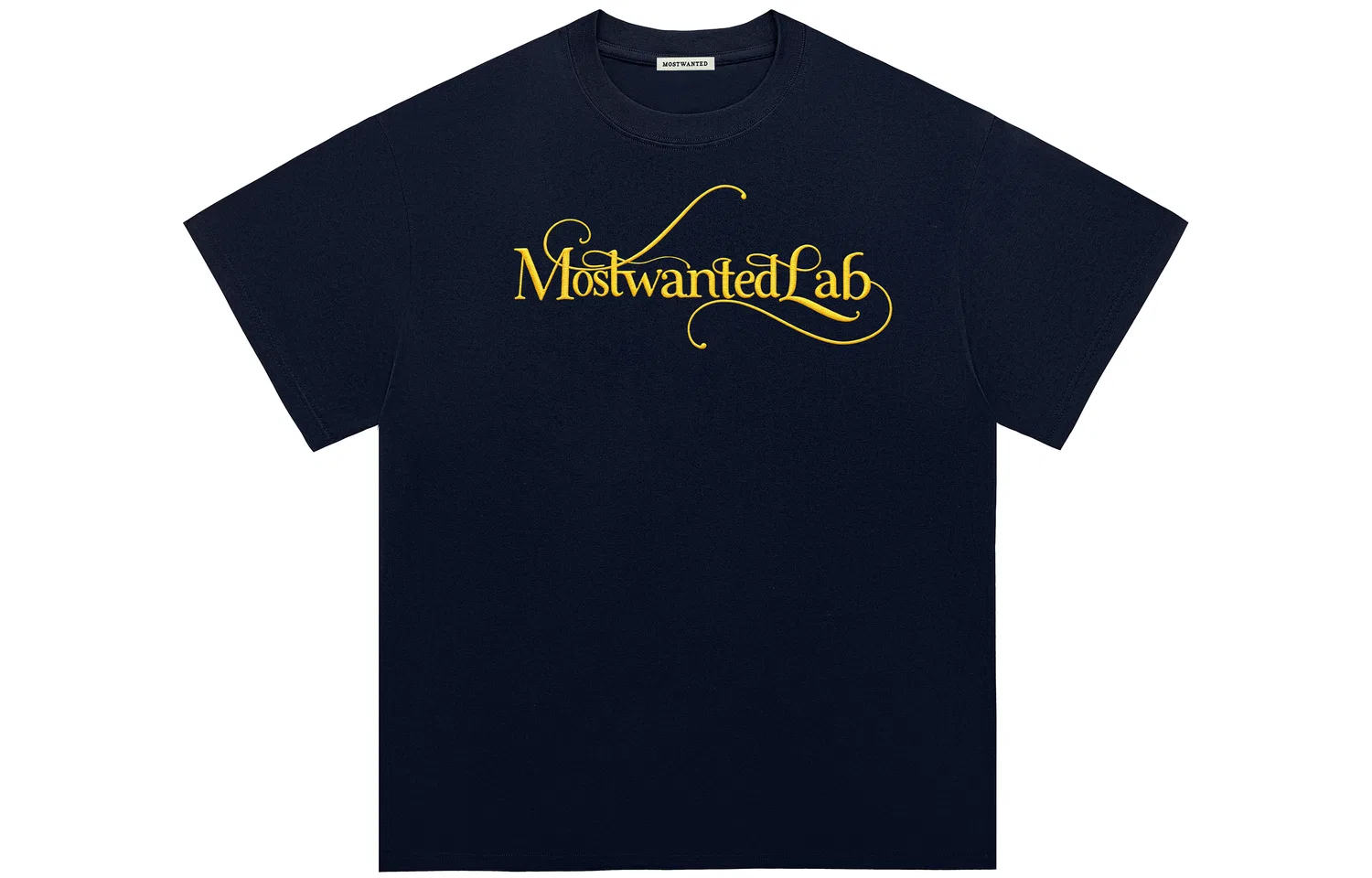 Детская футболка с вышивкой American Retro Signature Letter Logo 100% хлопок, MostwantedLab, Navy Blue