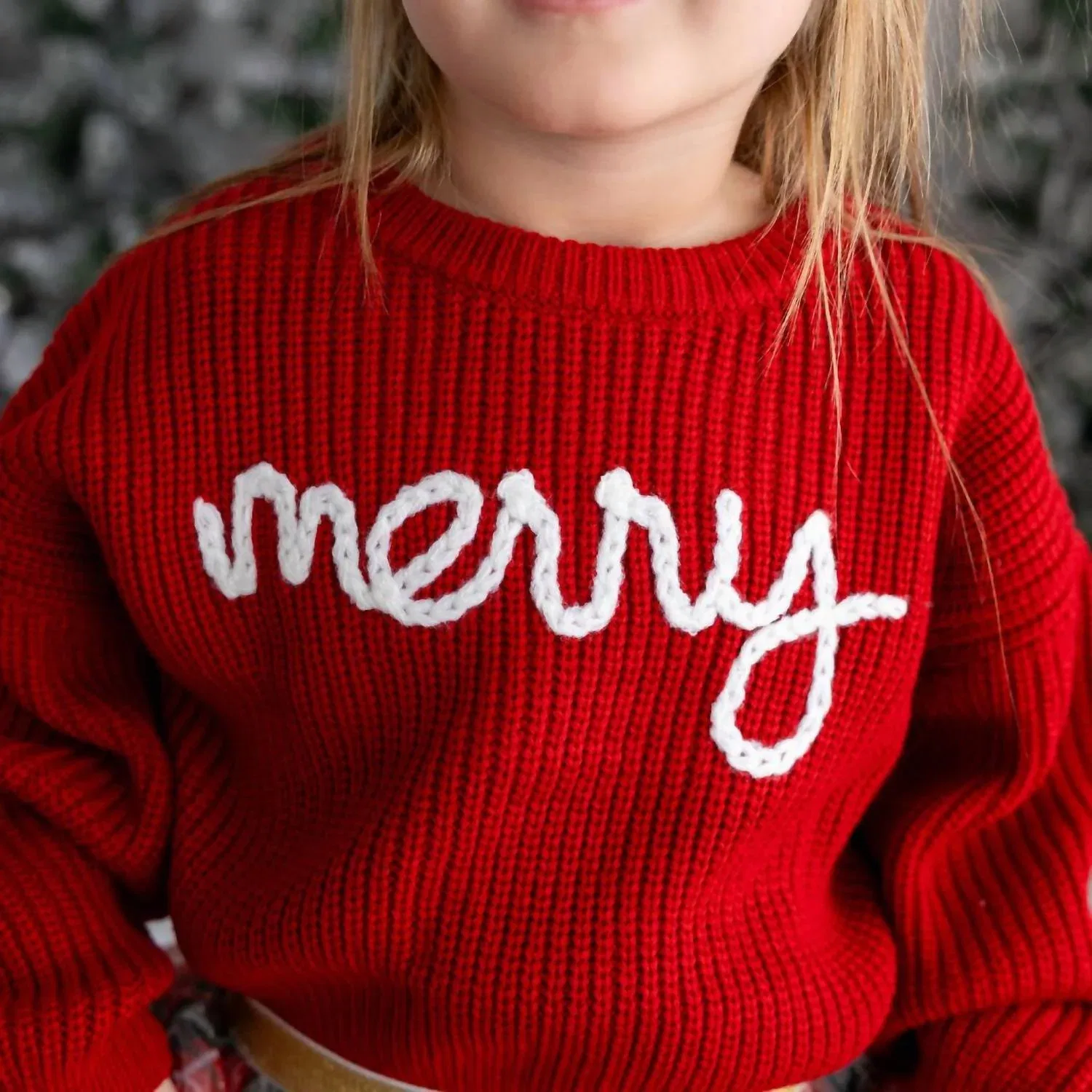 Детский свитер с вышивкой Merry Yarn Knit SWEET wink, красный — фото 2