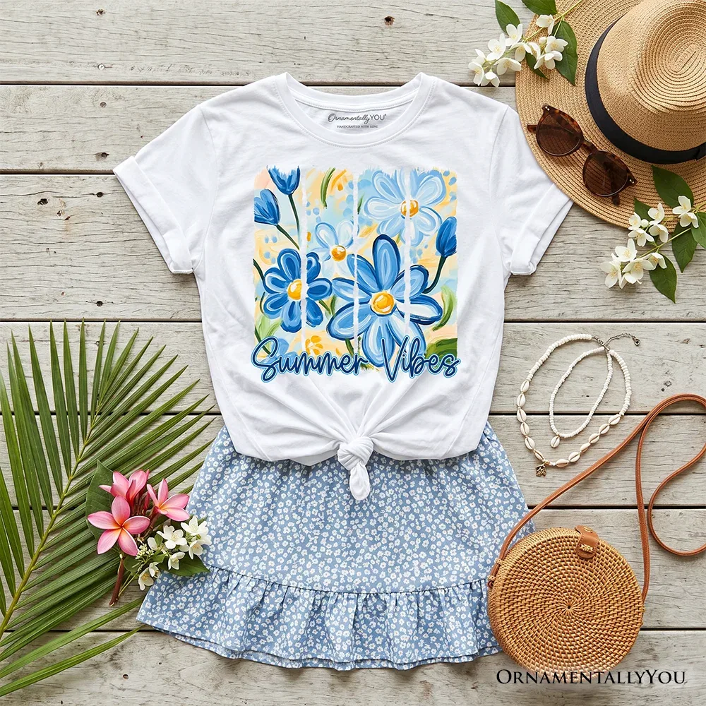 Детская футболка с принтом Summer Vibes Brushstroke Flowers OrnamentallyYou, White