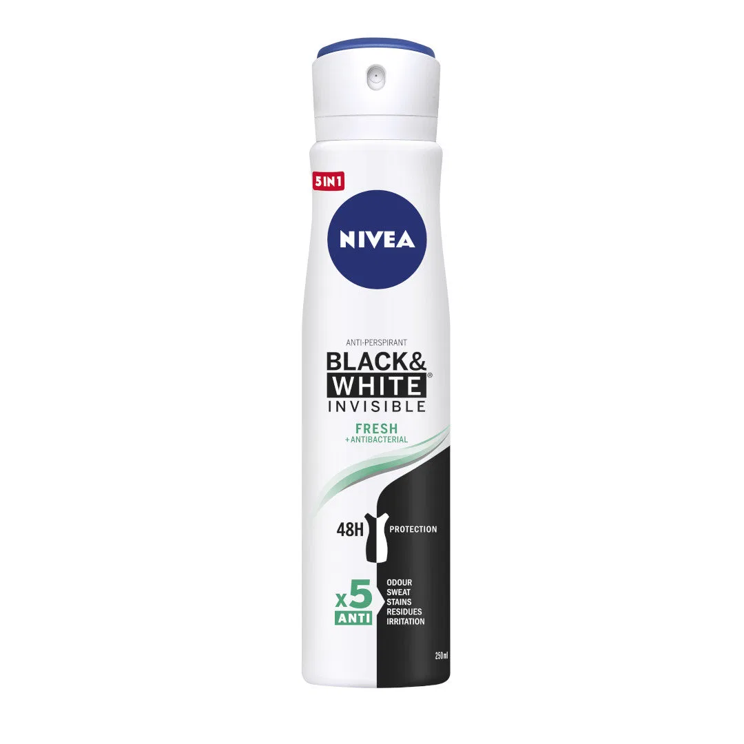 Женский антиперспирант спрей 250 мл Nivea Black&White Invisible Fresh, White