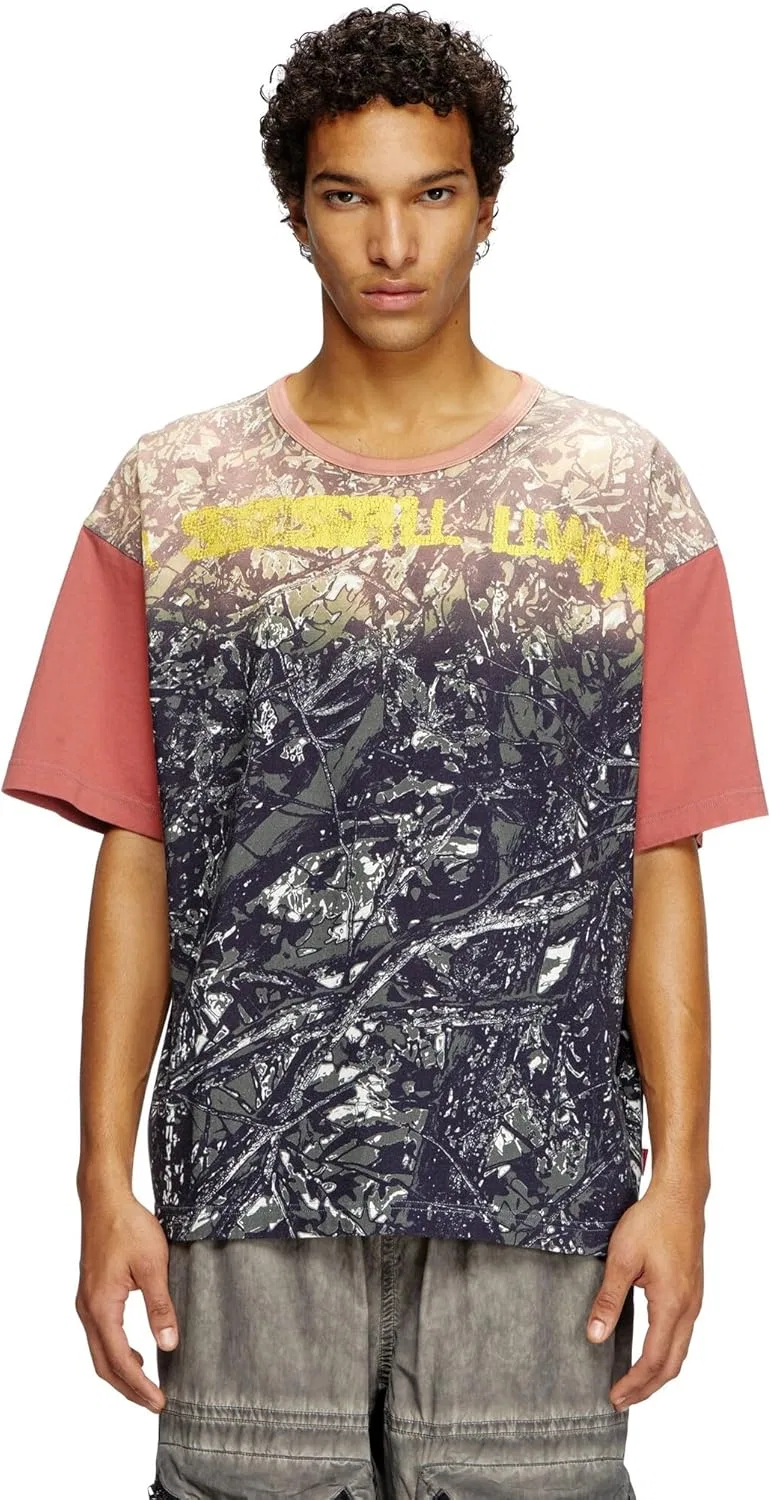 Мужская футболка с камуфляжным принтом T-BOXT-CAMOU Diesel, Black/Green