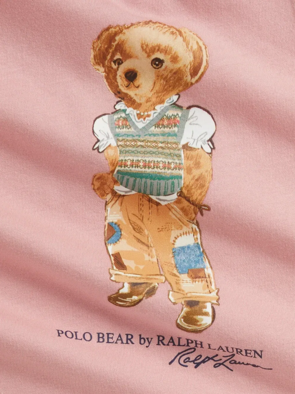 Комплект polo bear из топа и шортов Polo Ralph Lauren Kids, розовый — фото 3