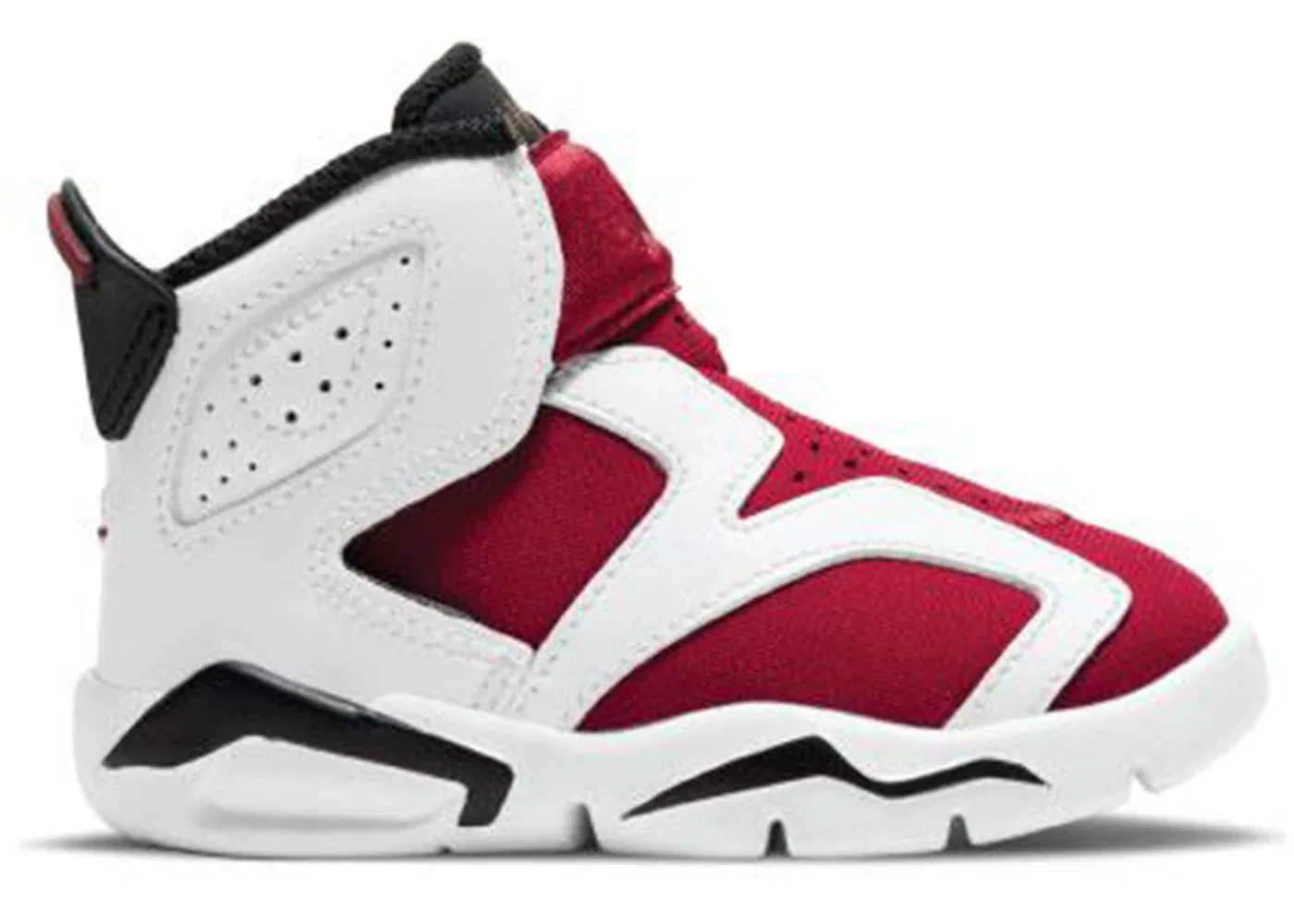 Детские кроссовки с длинным шнурком Jordan 6 Retro Little Flex Jordan, White/Carmine/Black