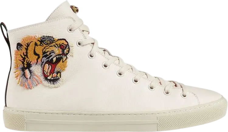 

Кроссовки Gucci Leather High Top Tiger, белый