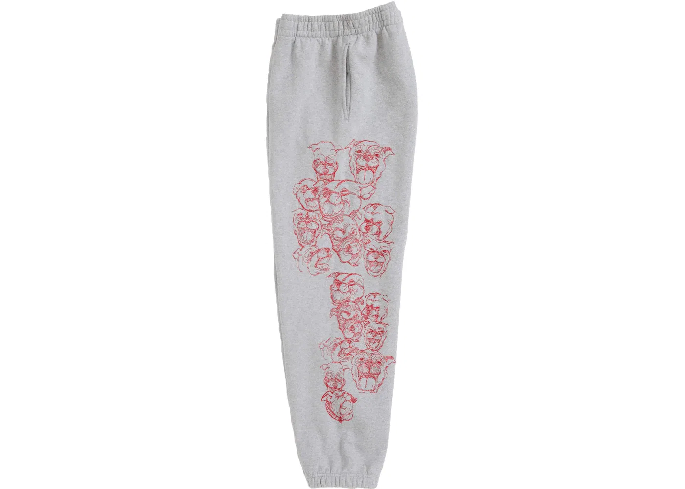 Мужские спортивные штаны с вышивкой Supreme Pitbulls Sweatpant, Heather Grey — фото 2