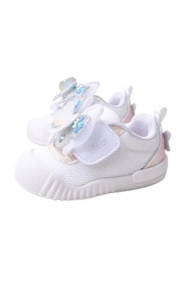 Детские туфли для новорожденных с коротким каблуком Vicco, White — фото 4