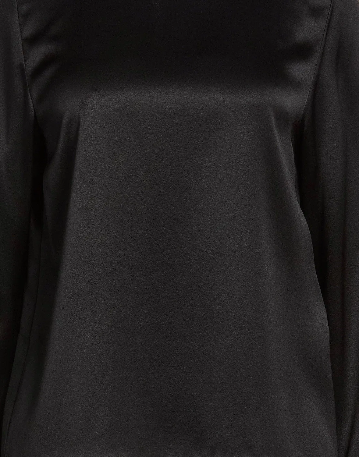 Женский топ из шелка с длинным рукавом Saint Laurent, черный — фото 4