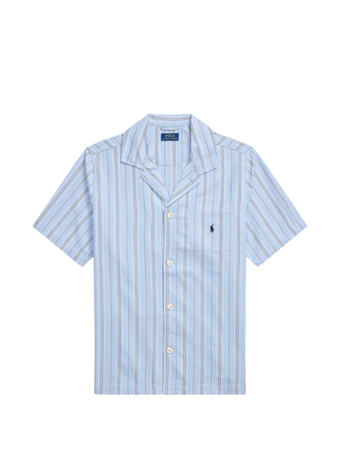 Пижамная рубашка из поплина в полоску Polo Ralph Lauren, синий