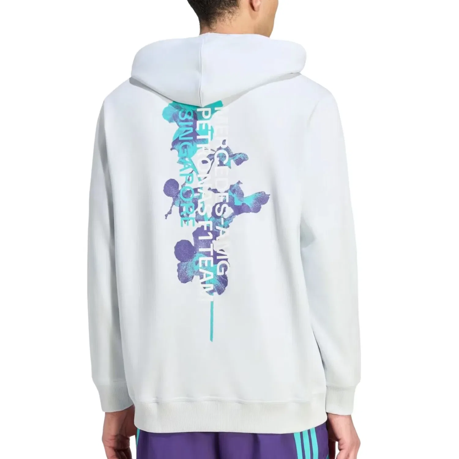 Мужское худи Mercedes AMG Petronas F1 Team Vanda Bloom Hoodie Asia Sizing 'Blue Tint' adidas, Blue Tint — фото 3
