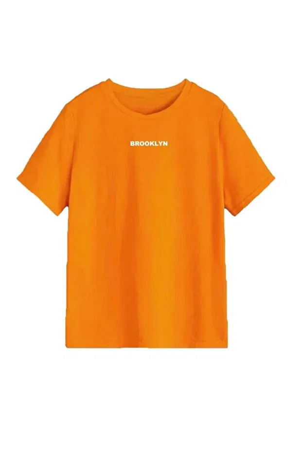 Детский комплект футболок для мальчиков с принтом Brooklyn Printed 3 Color Oversize Crew Neck Machetta, Saxblue-Orange-Purple — фото 4
