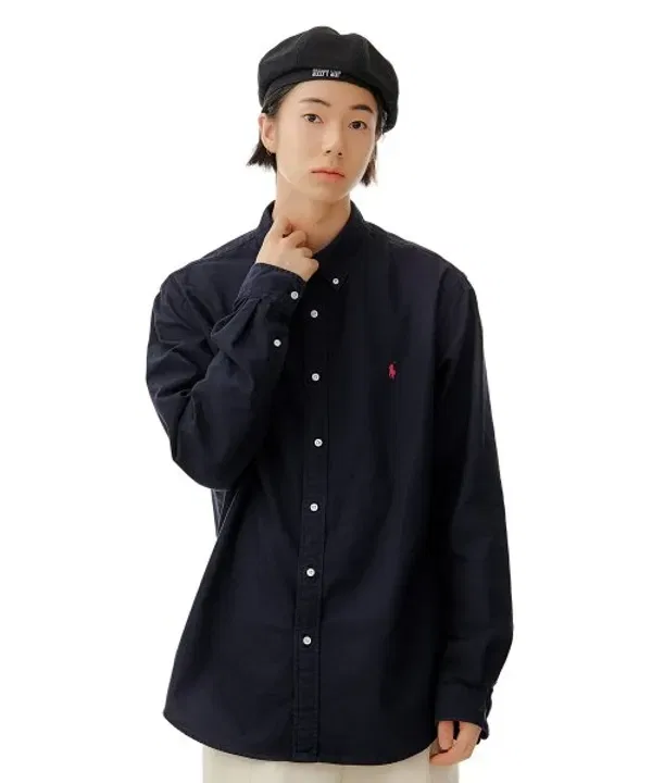 Оксфордская рубашка Custom Fit, Polo Ralph Lauren, темно-синий