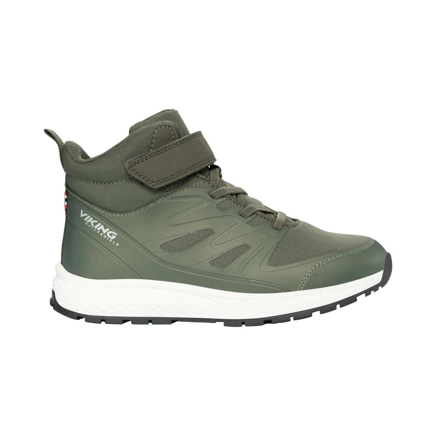 Детские кроссовки для мальчиков и девочек с быстрой шнуровкой Equip Mid Wp 1v Viking, Olives