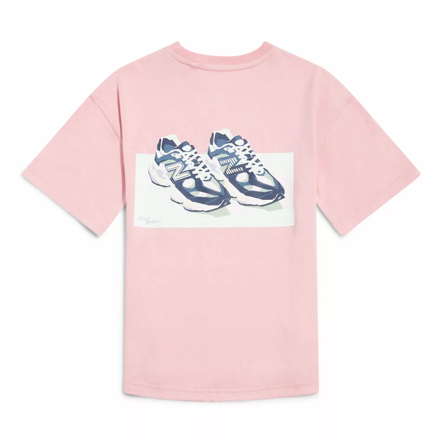 Детская футболка оверсайз с принтом 9060 Graphic New Balance, Pink Chalk — фото 2