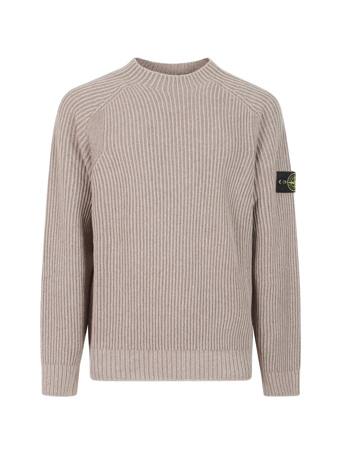 Джемпер с патчем Compass ребристой вязки Stone Island, нейтральные